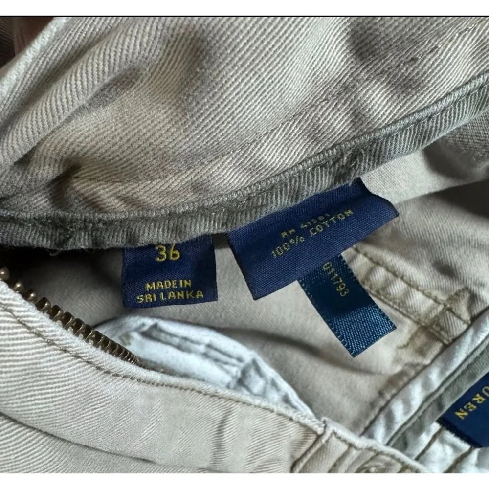 Polo Ralph Lauren Mens Classic Polo Chino Cargo Shorts Khaki Tan Size 36